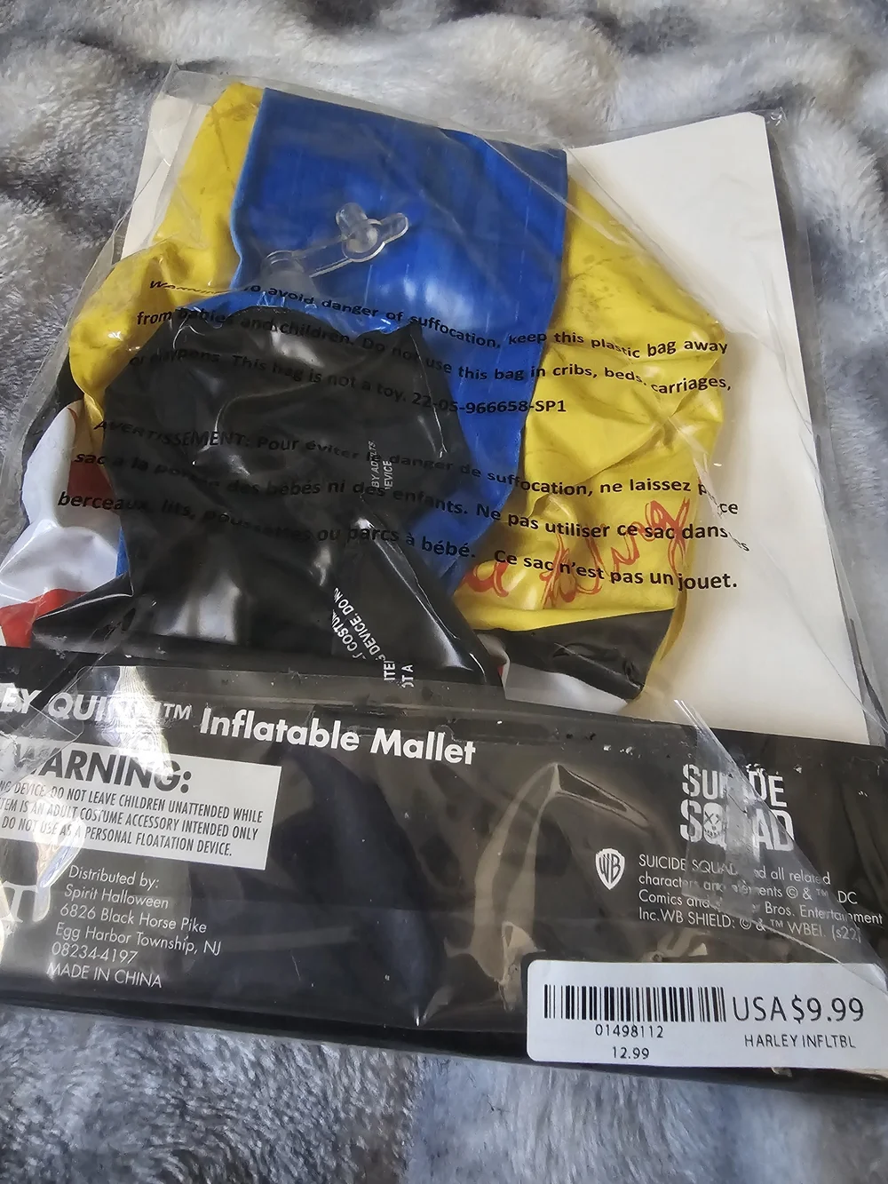 DC Harley Quinn Inflatable Mallet - Blue, Yellow & Red
